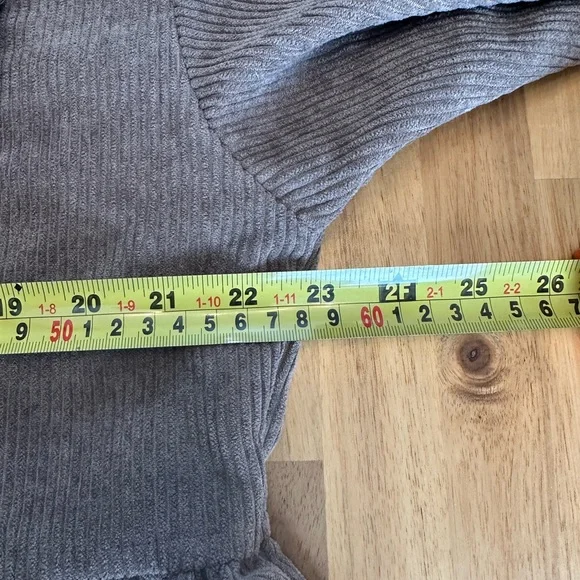 Woman's Taupe Corduroy Lightweight Ruffled Jacket‎ size XL - Picture 10 of 11